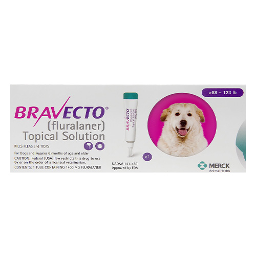 Bravecto Topical For X-Large Dogs (Above 88 Lbs) Pink 3 Doses